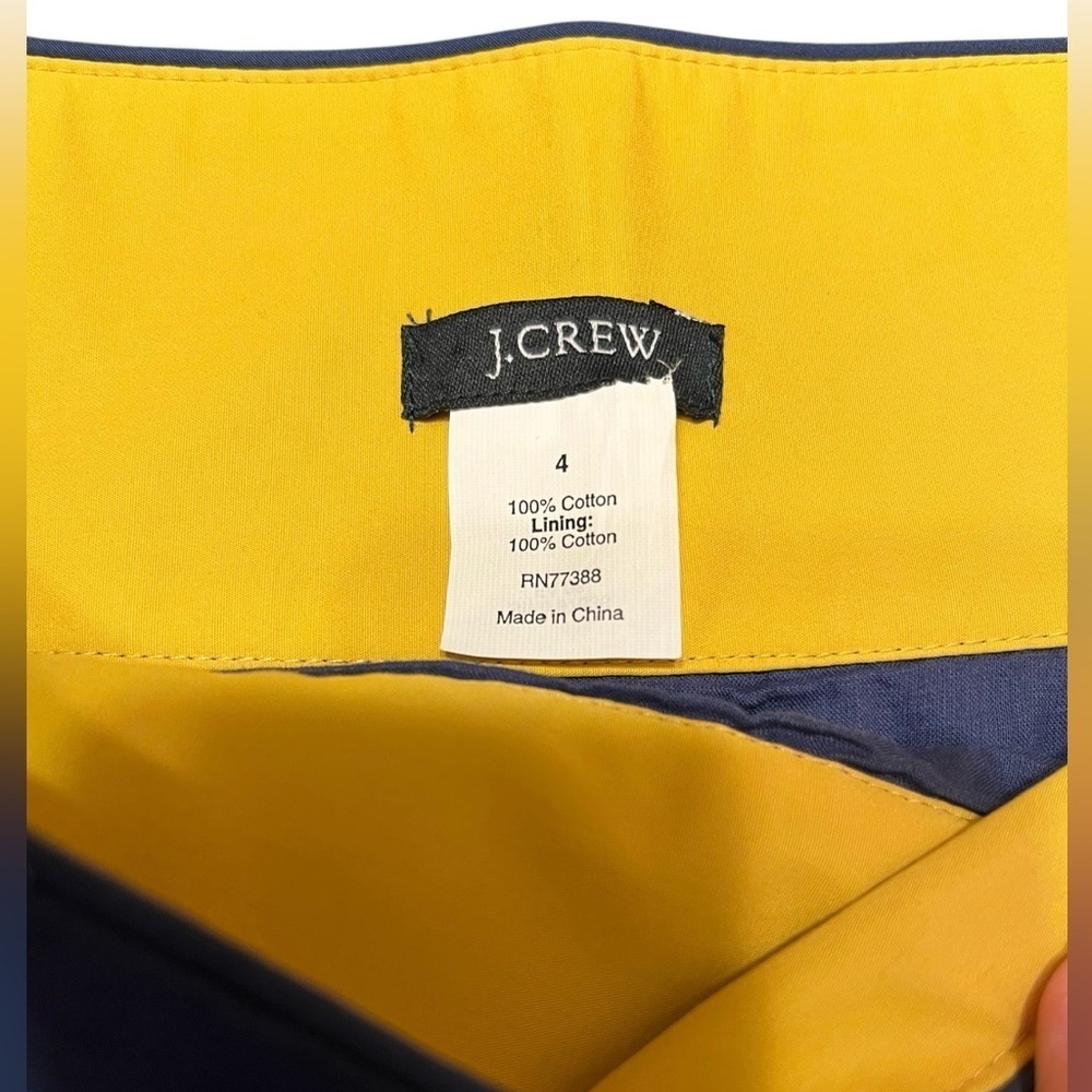 J. Crew Navy Blue Midi A-Line Skirt Size 4 - Picture 4 of 8
